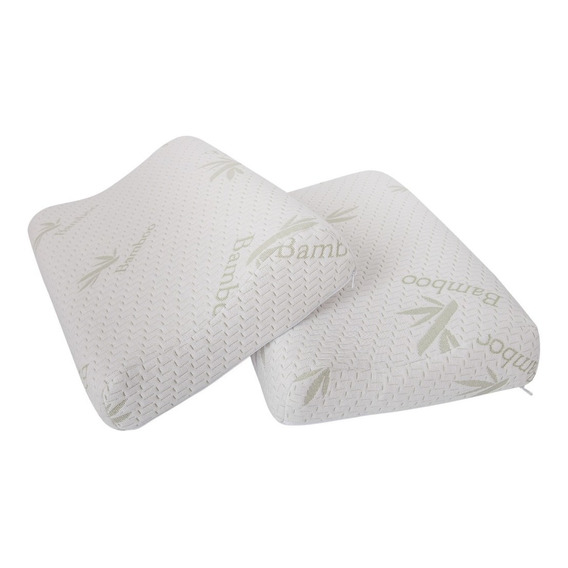 Set X 2 Almohada Cervical Bamboo En Memory Viscoelastico