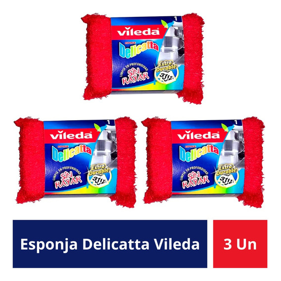 Vileda Esponja Delicatta Pack X 3 Extra Durable