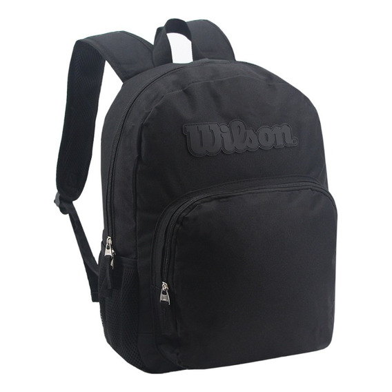 Mochila Urbana Porta Notebook Wilson Deporte Reforzada Viaje Color Negro Diseño de la tela Liso