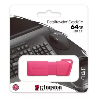 Memoria Flash Usb Kingston De 64 Gb 3.2 Exodia M Pink Color Rosa