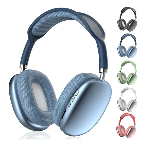 Audífonos Inalámbricos De Diadema Con Bluetooth P9 Pro Max Color Azul
