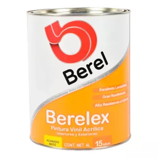Pintura Berelex 1 Litro, Tonos Semi Mate Color Blanco