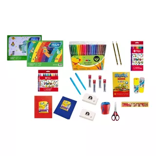 Kit Combo Utiles Escolares Cuaderno Block Hojas Primaria Byp