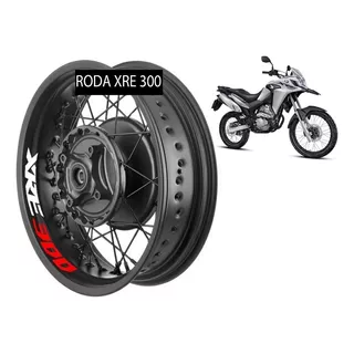 Adesivo Premium Interno Roda Moto Honda Xre300 Xre 300 18 19 Cor Branco Com Vermelho