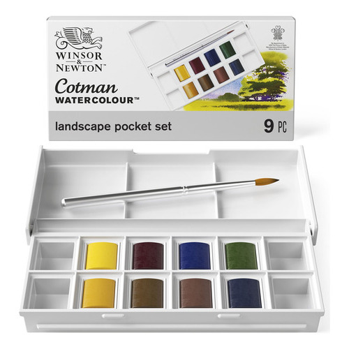 Acuarela Cotman Winsor & Newton Set Landscape 8 Colores Color Multicolor