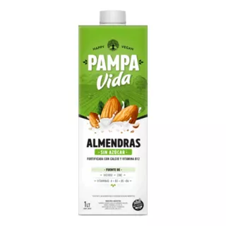 Leche De  Almendras Sin Azúcar   Pampa Vida X 1 L (8 Un)