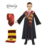 Disfraz Harry Potter Incluye Accesorios - Capa, Lentes, Bufanda Y Corbata