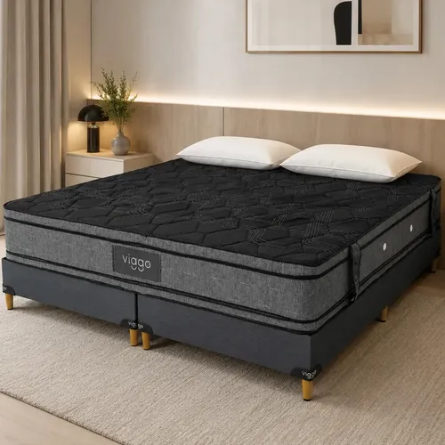 Sommier Viggo Magnum 200x200 Cm Alta Densidad 300 Kg Negro