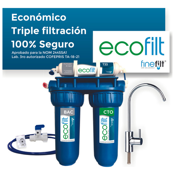 Filtro de agua Purificador De Agua Doméstico Ecofilt casa Color Azul