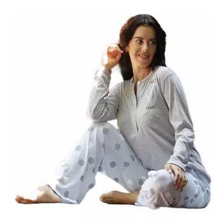 Pijama Invierno Botones Lunares Amamantar - Doncelle 1304-22