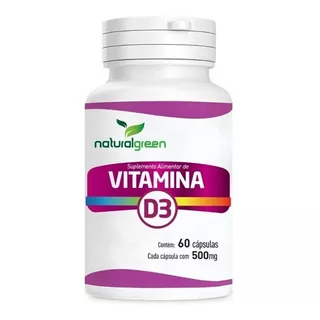 Vitamina D3 5mcg Colecalciferol 60 Cápsulas Natural Green