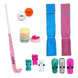 Combo Palo Hockey C/fibra Jdh + Funda + Bocha + Cani + Bucal