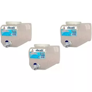 3 Pzs Recipiente Depósito P/líquidos 5 Lt Dispensador Refri Color Transparente