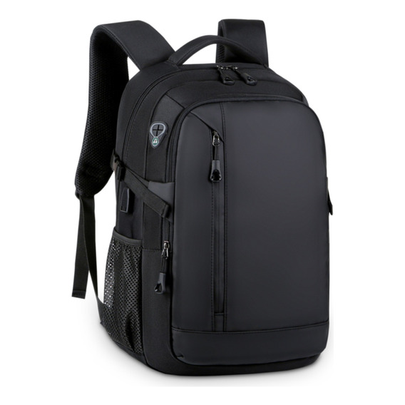 Mochila De Viaje Bolsa Hombre Backpack Mujer Mochila Para Laptop Escolares Antirrobo Impermeable Negra 15.6inch Con Puerto Carga Usb