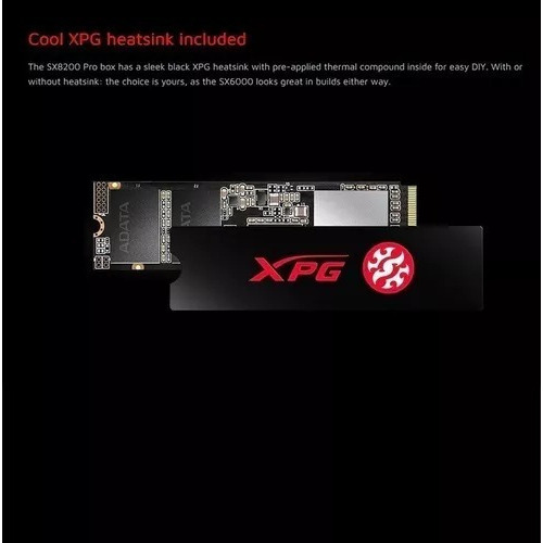 SSD M.2 Adata Xpg SX8200PNP-1TT-C Pro Nvme de 1 TB, 3500 MB/s, color negro