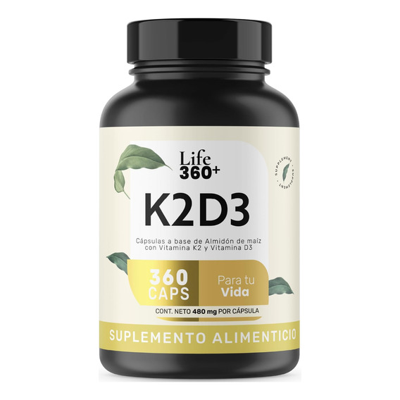 Suplemento Multivitamínico K2 Y D3 Life 360+ 360 Capsulas