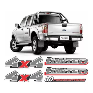 Kit Emblema Adesivo Ford Ranger Limited 3.0 4x4 2010 Clara