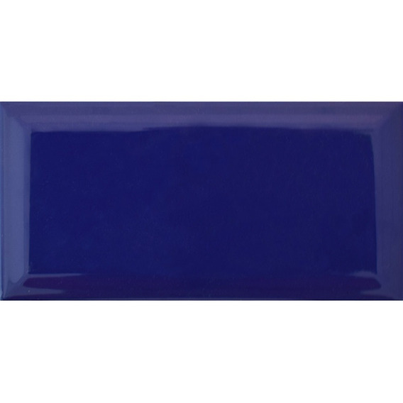 Azulejo Biselado Azul Cobalto Brillo 10x20 50 Piezas