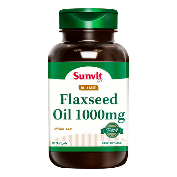 Flaxseed Oil Omega 3,6,9 - 60 Cap, Sunvit Life Sabor Sin Sabor