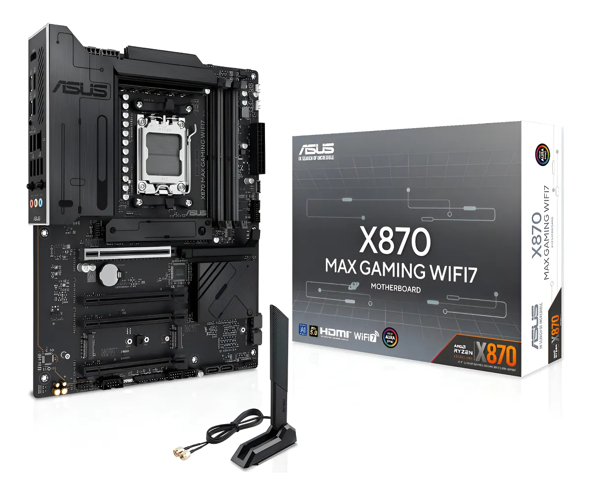 Placa-mãe Asus X870 Max Gaming Wifi7 Am5 Ddr5 Pcie5 Wi-Fi 7 Black