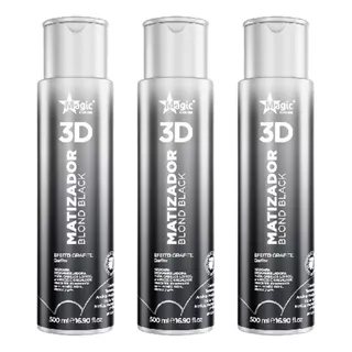  Kit 3 Matizador Magic Color - Blond Black Grafite 500ml