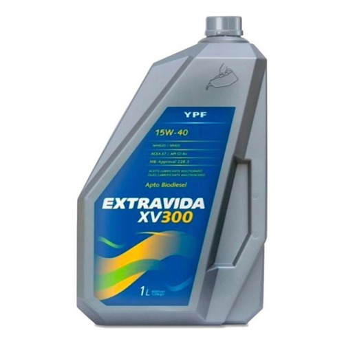 Aceite Extra Vida Xv 300 15w40 Ypf Para Motor De 4 L Mineral