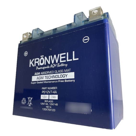 Bateria Kronwell Gel 12v 7a 12n7-4a 12n7-4b Yb7-a