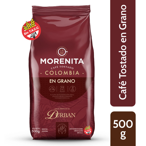 Morenita Cafe En Granos Tostado Colombia X 500 Gr