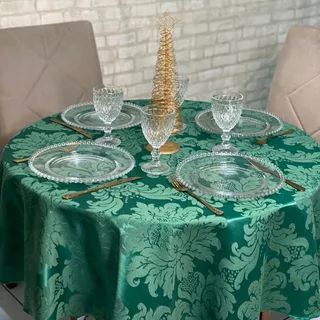 Toalha De Mesa Jacquard Redonda 1,40 De Diâmetro Promoção