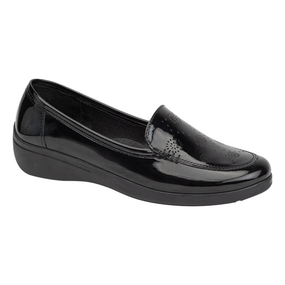 Zapato Cerrado Loafer Shosh Negro Para Mujer 9414