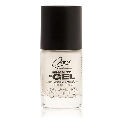 Arex Esmalte En Gel Hipoalergenico Cremoso Art890 Color 304 Blanco perlado