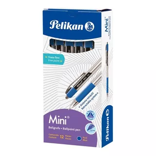 Bolígrafo Pelikan Mini Fine - Retractil - Trazo Fino (x12) Color De La Tinta Azul