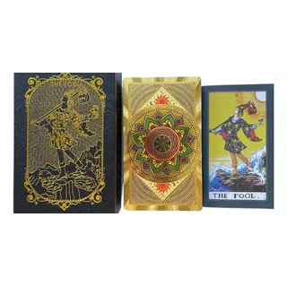 Baralho Tarô Dourado Gold Tarot 78 Cartas Mandala Caixa Luxo