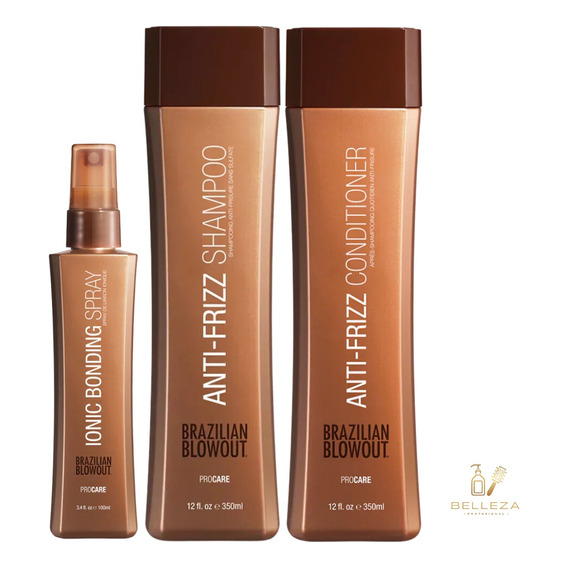 Kit Shampoo Acondicionador Spray Brazilian Blowout Sin Sal