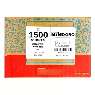 Sobre Comercial Cod 1500 Medoro 11.4 X 16.2 Cm Caja X 500u