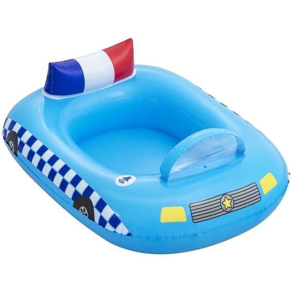 Bote Flotador Inflable Auto Policía Con Sonido Bestway 34153