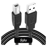 Cable De Impresora Universal 1.5m Usb 2.0 Hp/epson Calidad Color Negro