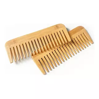 Peine Madera Bamboo Dientes Anchos Antifrizz