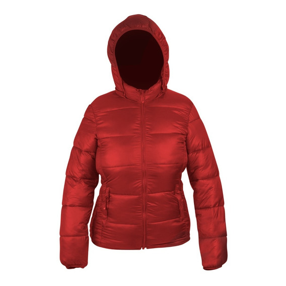 Campera Inflada Dama Capucha Desmontable Colores Pf