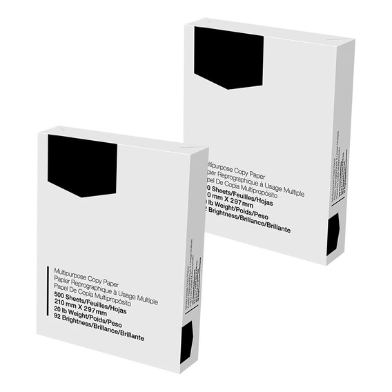 Pack X2 Papel Bond 500 Hojas 75gr Oficina Impresión Copias Color Blanco