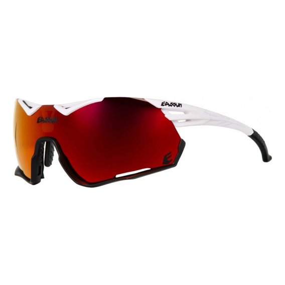 Gafas De Ciclismo Eassun Challenge Matte White-blk Spoiler/r Color de la lente Rojo