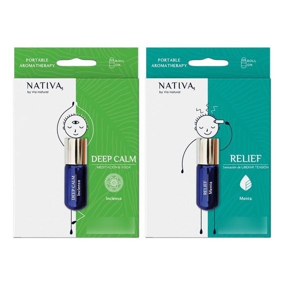 2pack Roll On Aromaterapia Menta /incienso ¡portable! 3ml