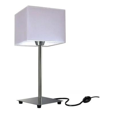 Velador Con Pie De Acero Platil Pantalla Cuadrada