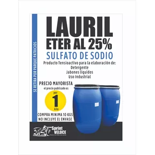 Lauril Eter Al 25% - Sulfato De Sodio X 10kg