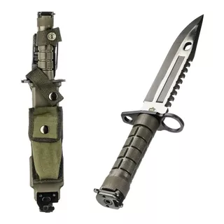 Faca Tática C/ Baioneta M16 Explorer Sobrevivência Militar Cor Verde-escuro
