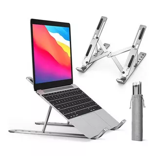 Suporte Ajustável Para Portáteis Com 6 Posições Laptop Stand Premium Aluminum Suporte Alumínio Para Macbook Air Macbook Pro Silver