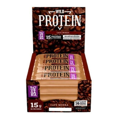 Suplemento en barra Wild Foods  Wild Protein proteína sabor café mokka en caja de 720g 16 un