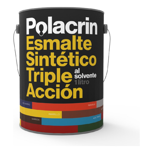 Esmalte Sintetico Triple Acción Polacrin 4 Lts Acabado Mate Color Negro Mate