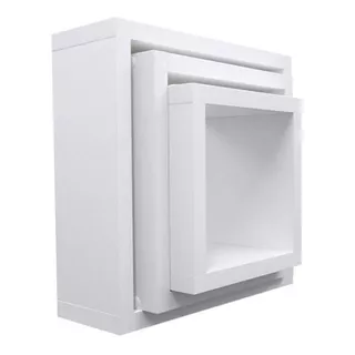 Nichos Para Quarto De Bebê E Decoração, Kit C/ 3uni 100% Mdf Cor Branco Cor Da Armação Branco