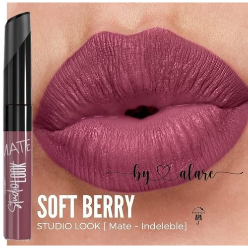 Labial Liquido Studio Look Color Intenso. Cyzone Soft Berry Acabado Mate